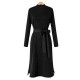 Damen Sweater Kleid Etuikleider Langarm Classic Jewel Neck Schwarze Pullover Tunika Kleid mit Gürtel