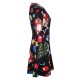 Tunika kleid Langarm Kleider Schwarz Weihnachten-Motiv Polyester Damenmode mit Rundkragen für Herbst im schicken & modischen Style