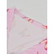 Damen Bluse Pink Polyester V-Ausschnitt Langarm Schmetterling Muster Schnüren Sexy Top