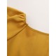 Gelbes Hemd für Frauen Polyester V-Ausschnitt Cabrio lässig geknotet halbe Ärmel Sommer Tops