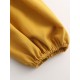 Gelbes Hemd für Frauen Polyester V-Ausschnitt Cabrio lässig geknotet halbe Ärmel Sommer Tops