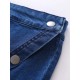 Damen Jeansrock Blue Buttons Cotton Short Irregular Herbst und Winter Cowboy Bottoms