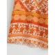 Damenhose Orange Polyester bedruckte weite Hose