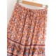 Frauen Sommerkleid Orange Polyester Bedrucktes Polyester Midi Beach Kleid
