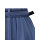 Frauenrock Dunkelblau Blau Plissee Baumwolle Natürliche Taille Lässige Kurze Unterteile