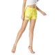 Gelbe Shorts für Frauen Hochhose aus Polyester-Baumwollgewebe mit hoher Taille