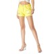 Gelbe Shorts für Frauen Hochhose aus Polyester-Baumwollgewebe mit hoher Taille