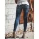 Jeans für Frauen-Blue Denim Baumwolle Sexy gestickte dünne lange Jeans