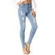 Mom Jeans Frauen Blue Jeans Cowboy Baumwolle Tapered Fit Hose Casual Jeans