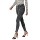 Mom Jeans Skinny Pants Hose aus grauer Baumwolle mit erhöhter Taille