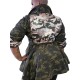 Plus Size lange Jacke für Frauen Turndown-Kragen Langarm Cascading Rüschen Schnür Polyester Mantel