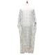 Plus Size Maxikleid Weiß V-Ausschnitt Langarm Langarm Unregelmäßige Rüschen Hoch Langes Böhmisches Kleid