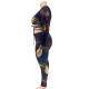 Plus Size Zweiteiler Sets Olive Polyester V-Ausschnitt Camouflage Polyester Fransen Schnürung Langarm Langarm Casual Outfit