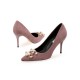 Damen High Heels Slip-On Spitze Zehen Stiletto Heel Perlen Chic Low-Tops Pink Schuhe