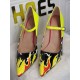 Plus Size Pumps für Frauen Spitzspitze Stöckelabsatz Mode Patent PU Leder Gelb High Heels