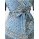 Black Maxi Kleider Kurze Ärmeln Blumengedruckte V-Ausschnitt Geknotet Kleid Kordelzug Polyester Bodenlangen Kleid