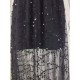 Damen Maxikleider Schwarz Ärmelloses V-Ausschnitt Vintage Polyester Langes Kleid