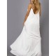 Maxikleid ärmellos Sommerkleider lang Weiß Damenmode mit Trägern für Sommer und Frühling und Openair maxi kleid Baumwolle Kleider