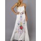 Maxikleid ärmellos Sommerkleider lang Weiß Damenmode mit Trägern für Sommer und Frühling und Openair maxi kleid Baumwolle Kleider