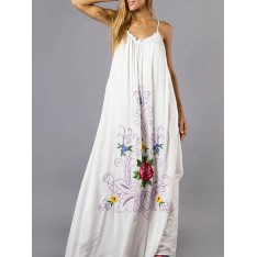 Maxikleid ärmellos Sommerkleider lang Weiß Damenmode mit Trägern für Sommer und Frühling und Openair maxi kleid Baumwolle Kleider 