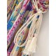 Maxikleid Kurzarm Sommerkleider lang Fuchsienfarbig V-Ausschnitt mit Printmuster für Sommer maxi kleid und Straßen-Style gemischten Baumwollen