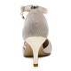 High Heels aus Pumps Golden metallische Pailletten Stiletto Ankle für Damen