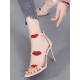 Damen Absatz Sandalen Aprikose Stiletto Absatz runde Zehen Micro Wildleder Upper Fashion Sandalen