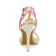Damen Absatz Sandalen Pink Stiletto Absatz Open Toe Pailletten Stoff Sexy Schuhe