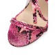 Frauen Gladiator Sandalen Rose High Heel Sandaletten Offene Zehe Schlange Muster Lace Up Sandale Schuhe
