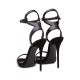 Sandalen Kunstleder für Party im schicken %26 modischen Style und Sommer in Schwarz Plusgröße für Damen