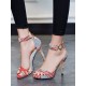 Sandalen mit Metallic-Deko im schicken & modischen Style Sandalen und Farbblock 9cm für Damen