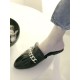 Damen Pantoletten Clogs Leder Silber Pointed Toe Slip-On Schuhe