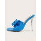 Damen Sandalen Hausschuhe Blue Stiletto Polyurethan Peep Toe Sommer Slingbacks Sandalen Hausschuhe