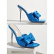 Damen Sandalen Hausschuhe Blue Stiletto Polyurethan Peep Toe Sommer Slingbacks Sandalen Hausschuhe