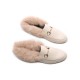 Schwarze Damen Mueller Schuhe 2021 flache Schuhe Damen Rabbit Fur Round Toe Loafers