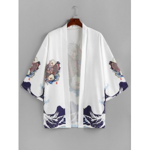Koi Fisch Meer Welledruck Kimono