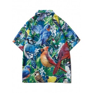 Papagei Tropisches Druck Urlaub Hemd