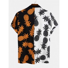 Zweifärbiges Ananas Urlaub Hemd