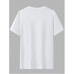Buchstabedruck Baumwolle T-Shirt mit Kurzen Ärmeln