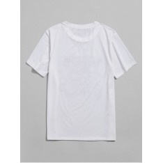 Buchstabedruck Orientalische Kurzarm T-Shirt