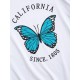 California Schmetterlingsdrucken Kurzarm-T-Shirt
