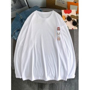 Chinoiserie Muster Langarm T-Shirt