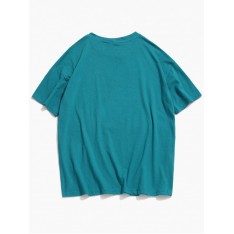 Rundhalsausschnitt Reine Farbe Klassische T-Shirt