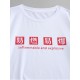 Slogan T-Shirt mit Chinesischem Schriftzeichen