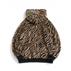 Tiger Muster Flauschiges Hoodie