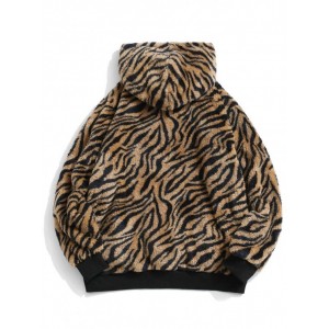 Tiger Muster Flauschiges Hoodie