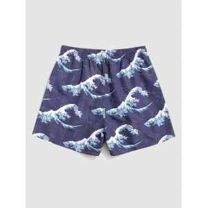 Ocean Waves Print Board Shorts