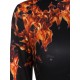 Ausschnitt 3D Flame Muster Crop T-Shirt