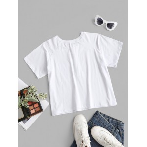 Druckknopf Vorder Tasche Grundlegendes T-Shirt