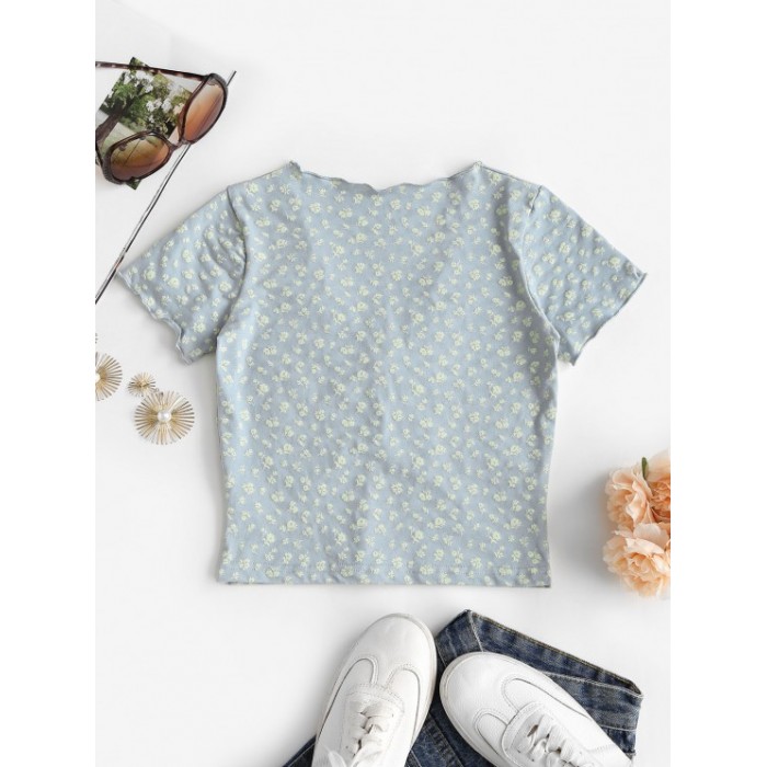 Kopfsalat Geflochtenes Ditsydruck Geraffte Baby T-Shirt
